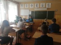 Вернувшийся после службы в армии Девятайкин А.С. проводит свой первый классный час Урок здоровья в Берестянской основной школе